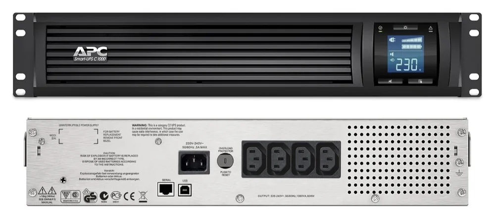 SMC1000I-2U APC Smart-UPS C 1000 ВА. Источник бесперебойного питания