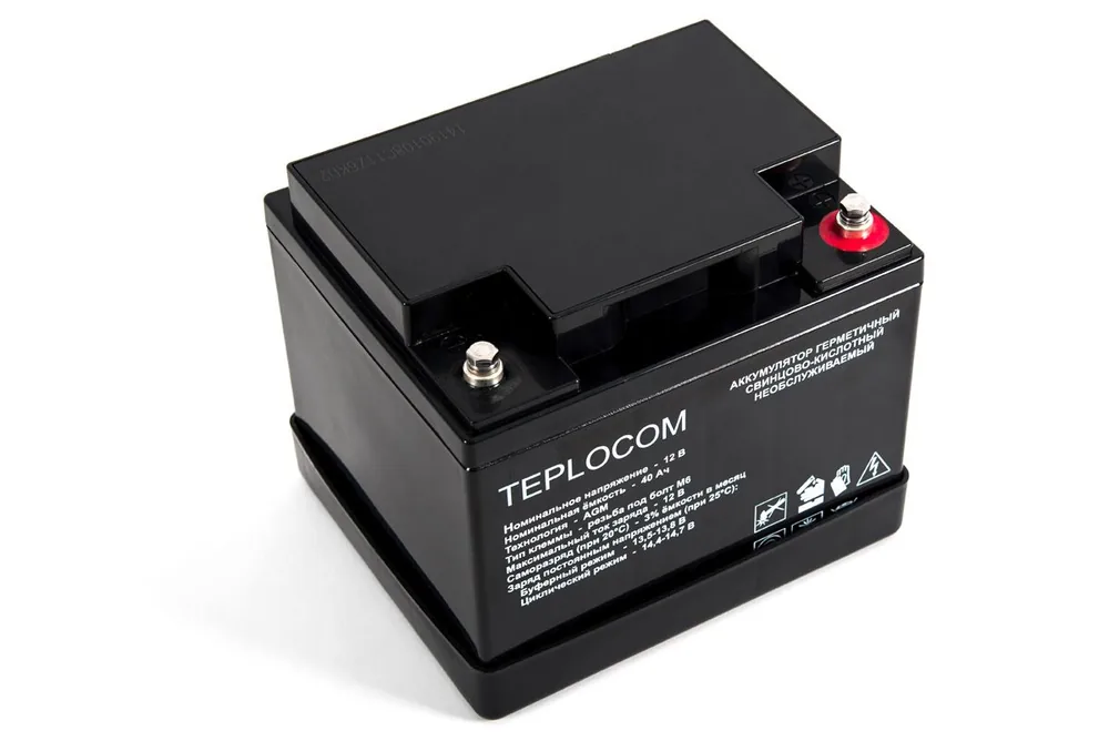 Аккумулятор TEPLOCOM 40Ач 436 — фото 2 из 4