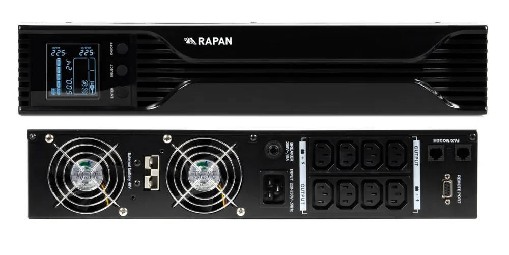 RAPAN-UPS 2000 RACK+4х9Ah (RAPAN-UPS 2000-RACK-IN-4х9-E) (8959). Бесперебойный источник питания