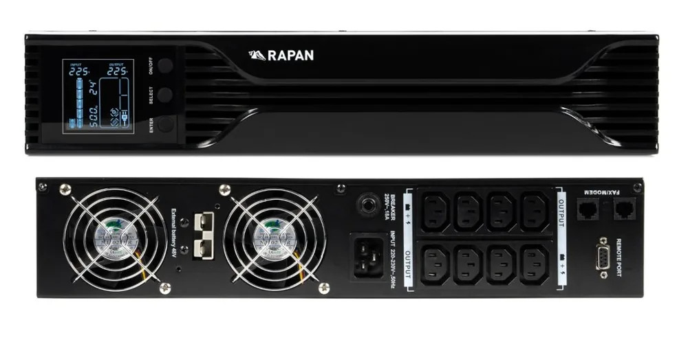 RAPAN-UPS 3000 RACK+4х9Ah (RAPAN-UPS 3000-RACK-IN-4х9-E) (8960). Бесперебойный источник питания