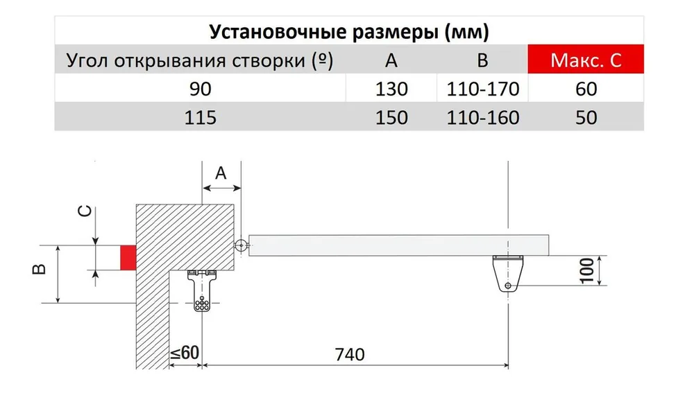 Привод распашной AXL20DGS 801MP-0020 — фото 2 из 5