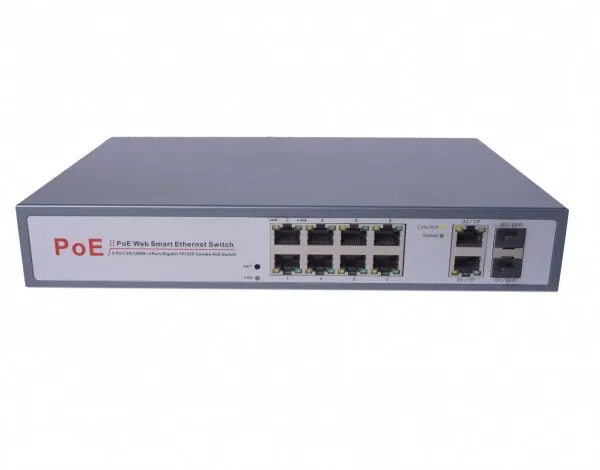 CO-SWP8FM. Коммутатор 8-портовый Gigabit Ethernet с PoE