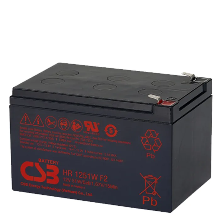 CSB HR 1251W. Аккумулятор герметичный свинцово-кислотный