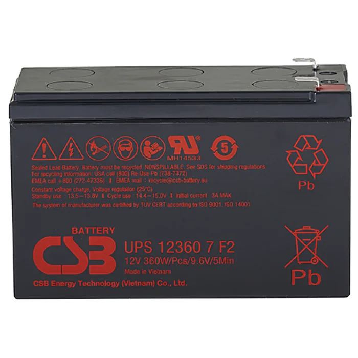 CSB UPS 123607. Аккумулятор герметичный свинцово-кислотный