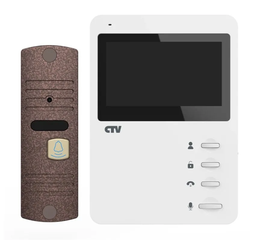 CTV-DP1400N (белый + бронза). Комплект видеодомофона — фото 1 из 2