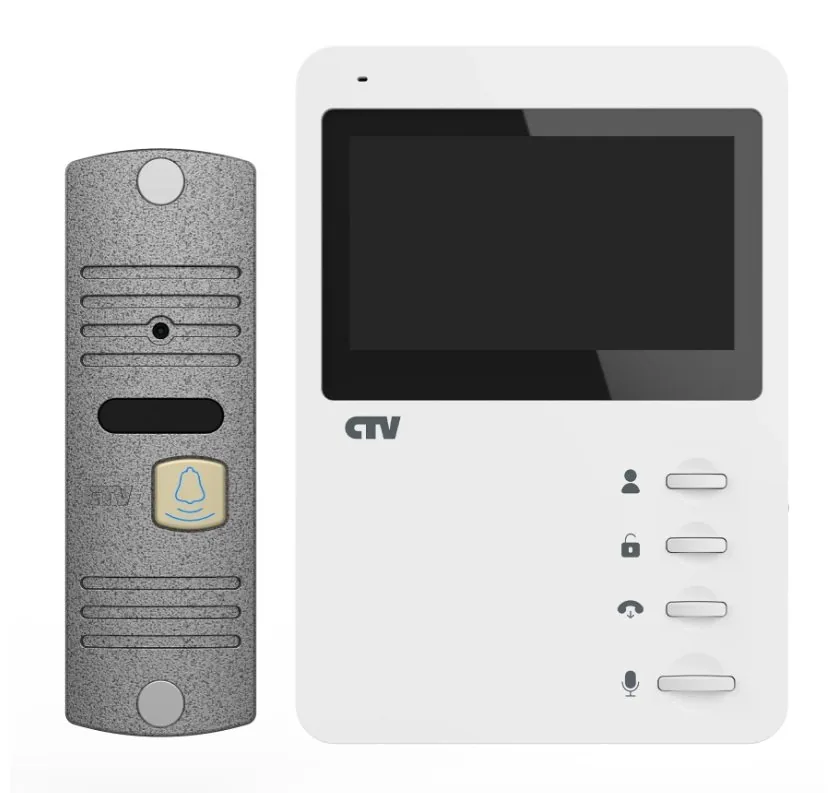 CTV-DP1400N (белый + серебро). Комплект видеодомофона — фото 1 из 2