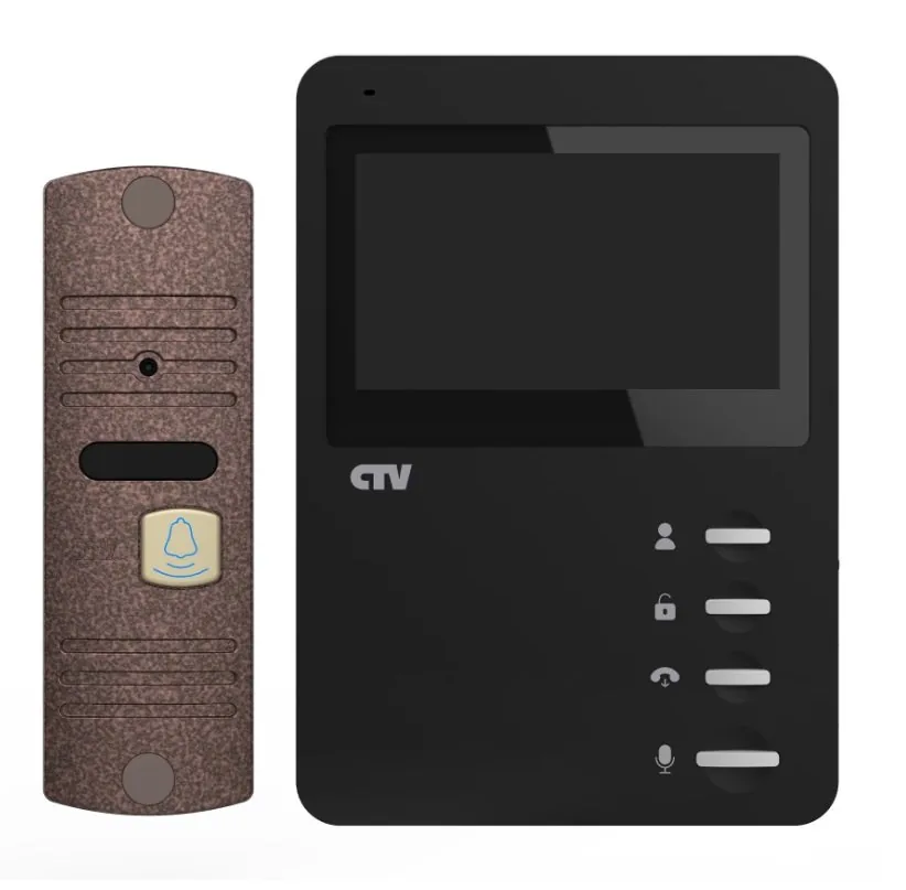 CTV-DP1400N (черный + бронза). Комплект видеодомофона — фото 1 из 2