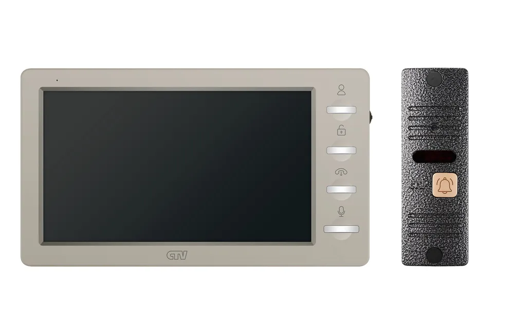 CTV-DP3702 Gamma (бежевый + серебро). Комплект видеодомофона