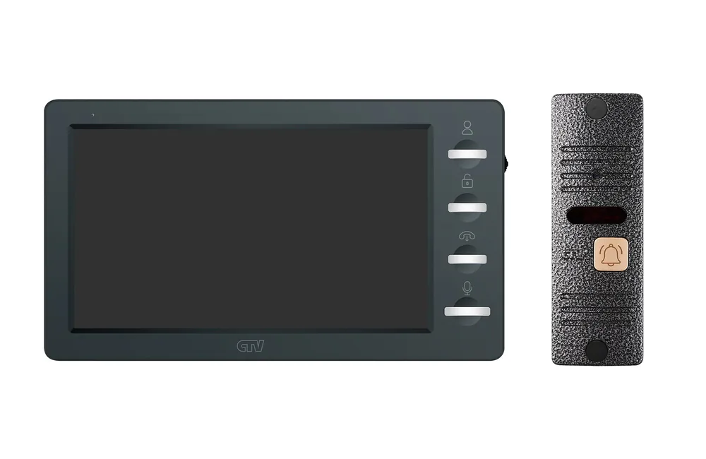 CTV-DP3702 Gamma (черный + серебро). Комплект видеодомофона