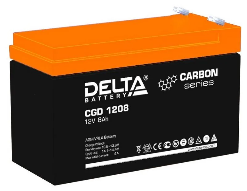 Delta CGD 1208. Аккумулятор герметичный свинцово-кислотный