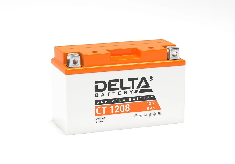 Delta CT 1208. Аккумулятор герметичный свинцово-кислотный стартерный