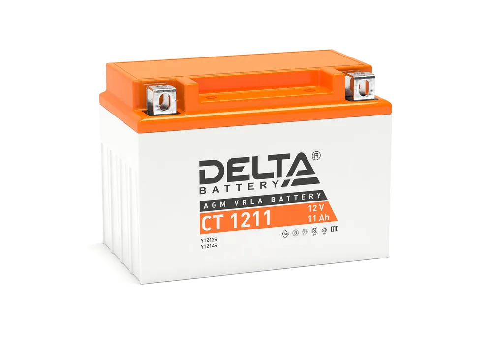 Delta CT 1211. Аккумулятор герметичный свинцово-кислотный стартерный