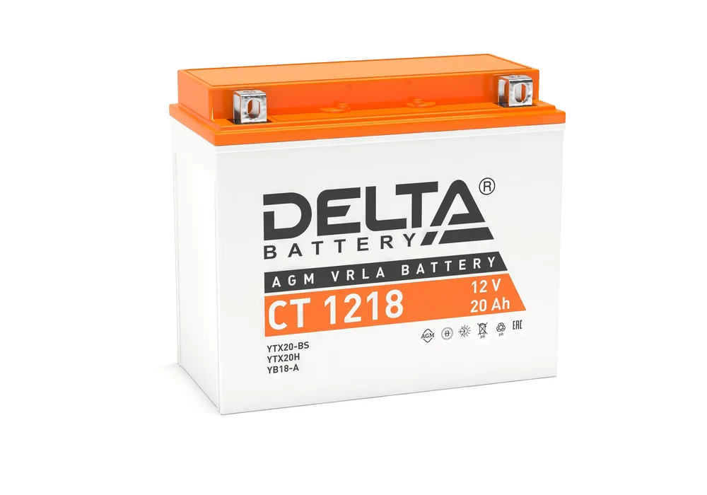 Delta CT 1218. Аккумулятор герметичный свинцово-кислотный стартерный