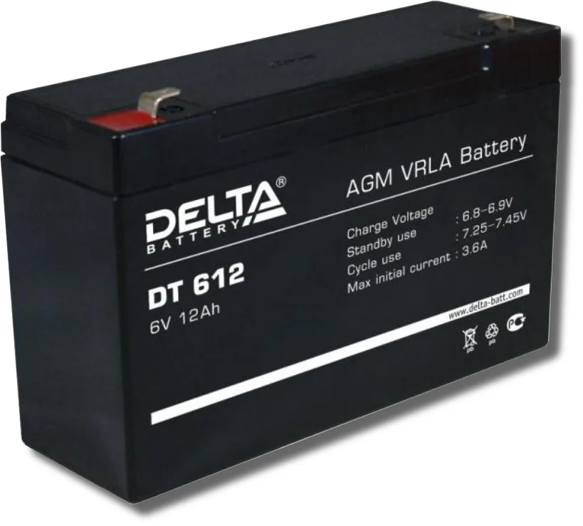 Delta DT 612. Аккумулятор герметичный свинцово-кислотный