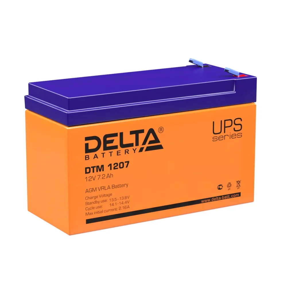Delta DTM 1207. Аккумулятор герметичный свинцово-кислотный