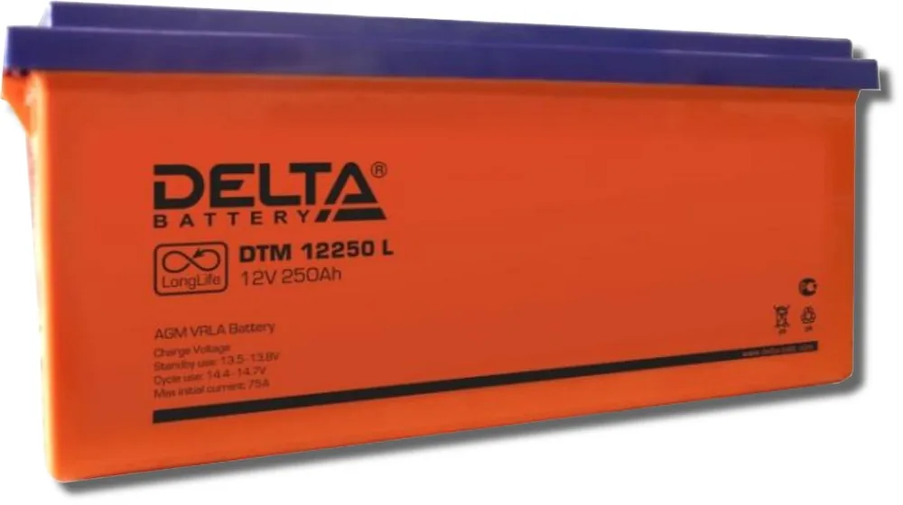 Delta DTM 12250 L. Аккумулятор герметичный свинцово-кислотный