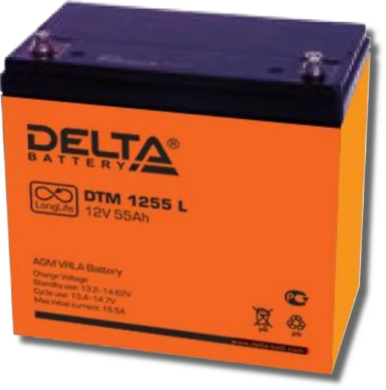 Delta DTM 1255 L. Аккумулятор герметичный свинцово-кислотный