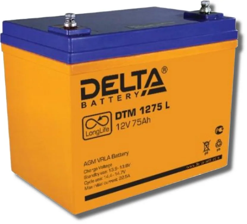 Delta DTM 1275 L. Аккумулятор герметичный свинцово-кислотный
