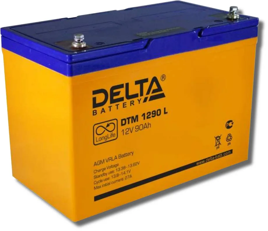 Delta DTM 1290 L. Аккумулятор герметичный свинцово-кислотный