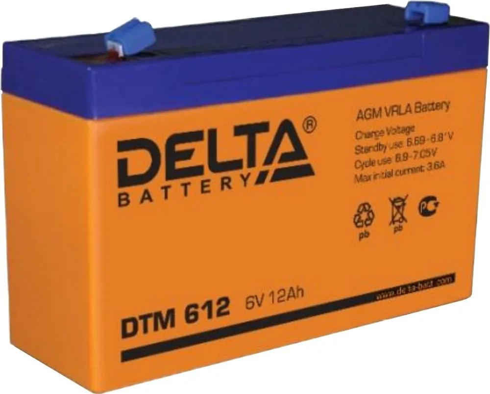 Delta DTM 612. Аккумулятор герметичный свинцово-кислотный
