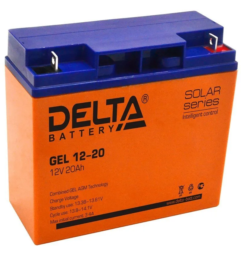 Delta GEL 12-20. Аккумулятор герметичный свинцово-кислотный