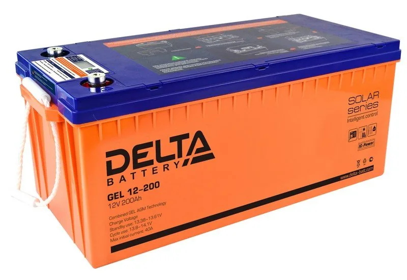 Delta GEL 12-200. Аккумулятор герметичный свинцово-кислотный