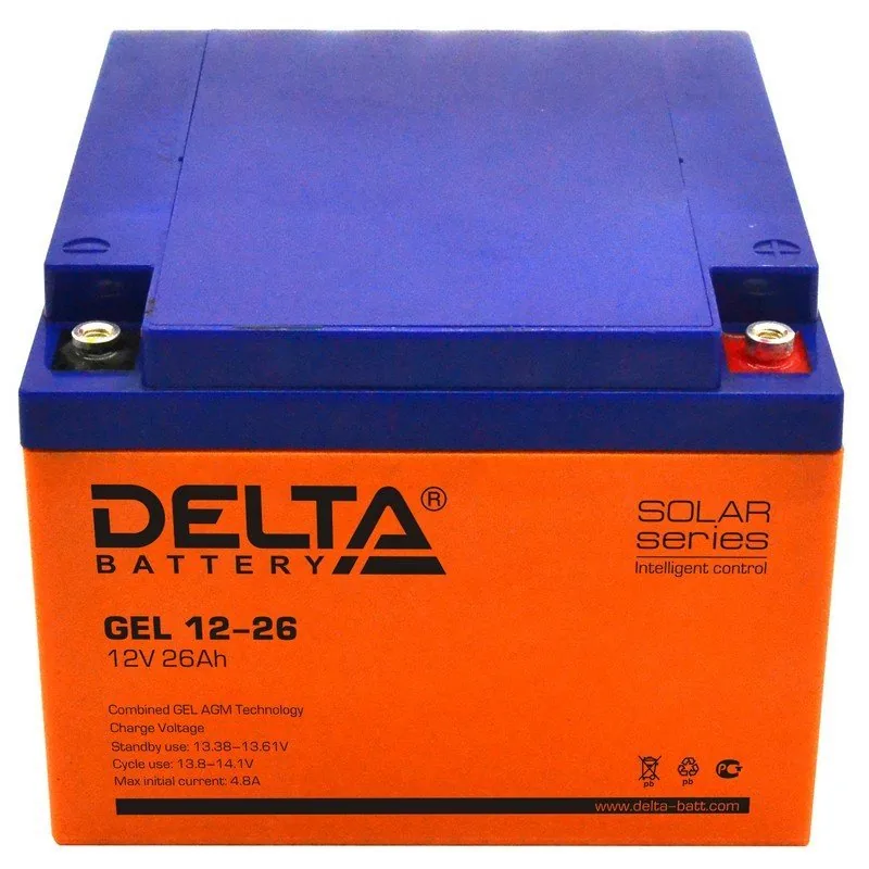 Delta GEL 12-26. Аккумулятор герметичный свинцово-кислотный