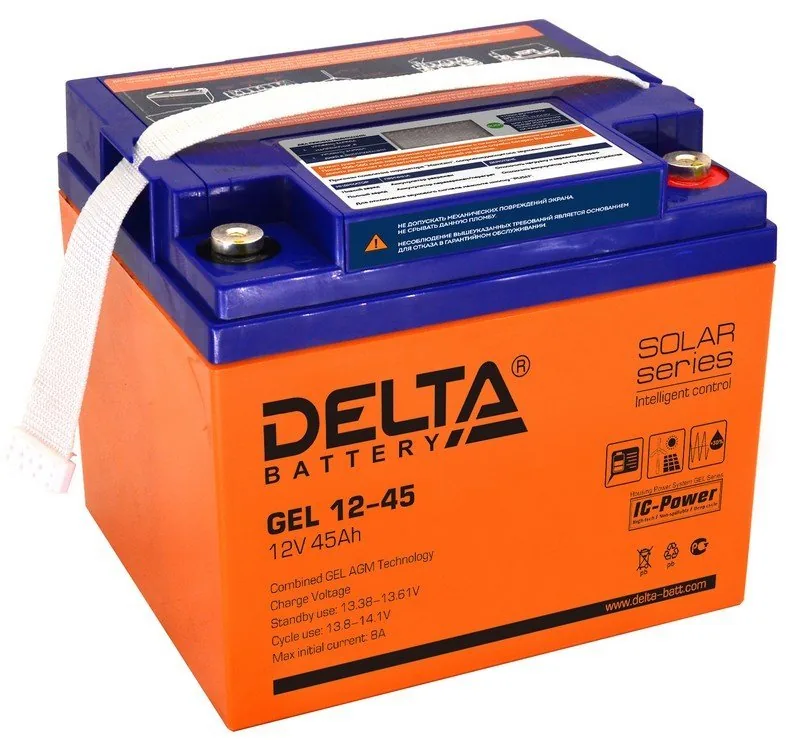 Delta GEL 12-45. Аккумулятор герметичный свинцово-кислотный
