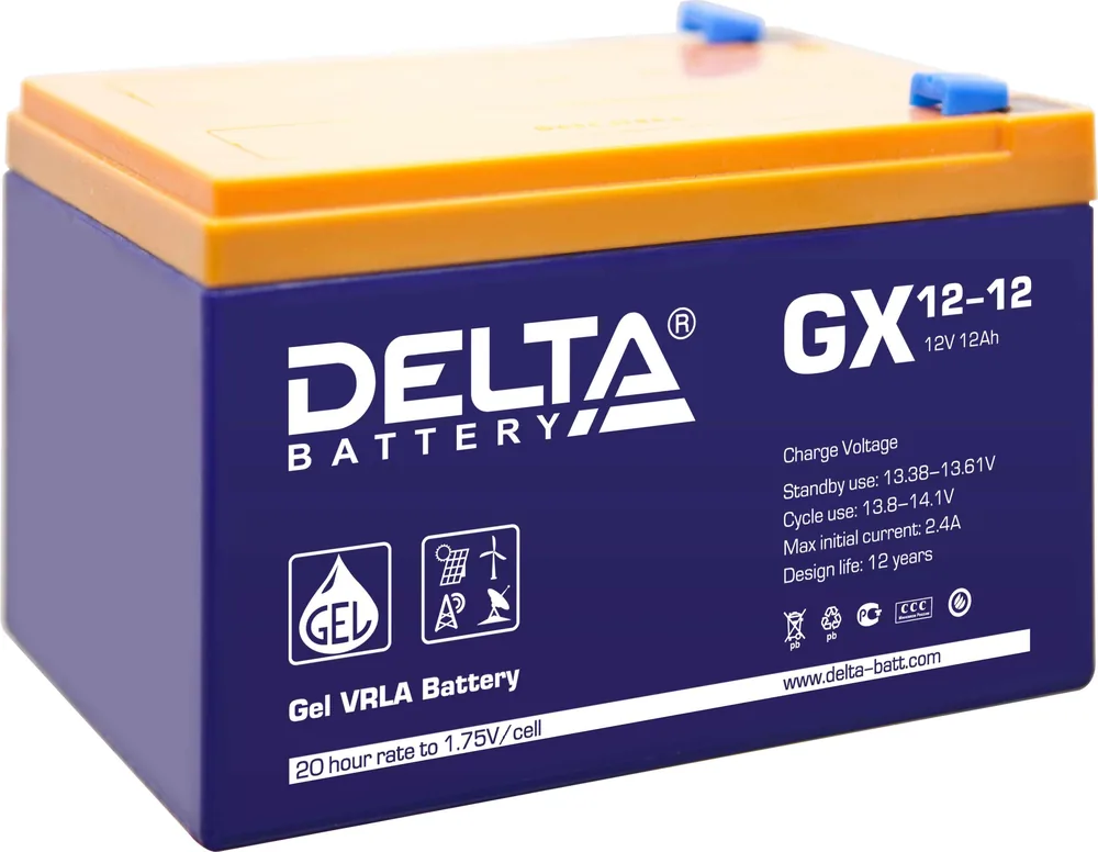 Delta GX 12-12. Аккумулятор герметичный свинцово-кислотный