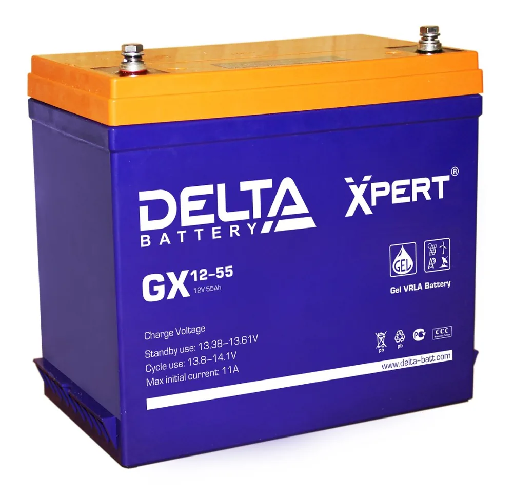 Delta GX 12-55. Аккумулятор герметичный свинцово-кислотный