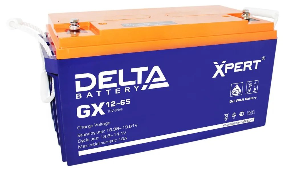 Delta GX 12-65. Аккумулятор герметичный свинцово-кислотный