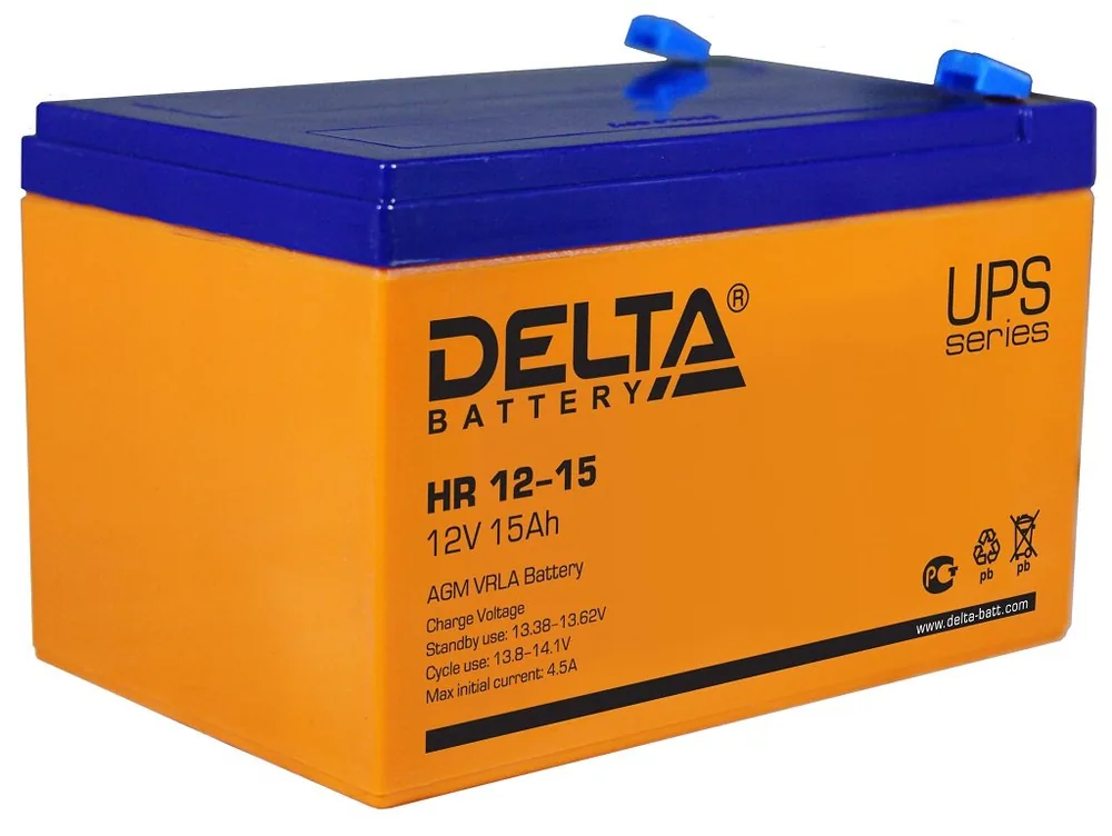 Delta HR 12-15. Аккумулятор герметичный свинцово-кислотный