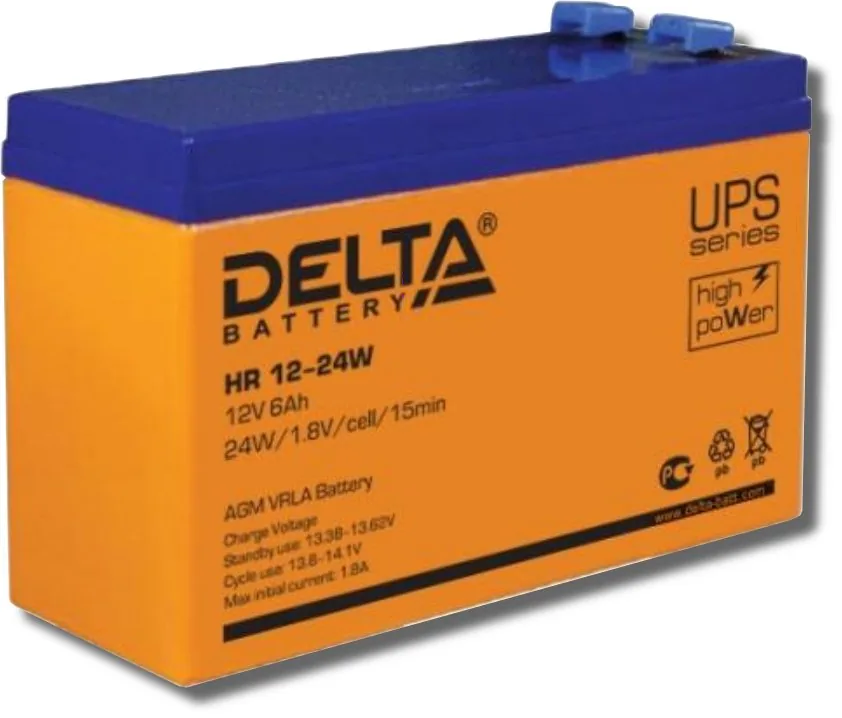 Delta HR 12-24 W. Аккумулятор герметичный свинцово-кислотный