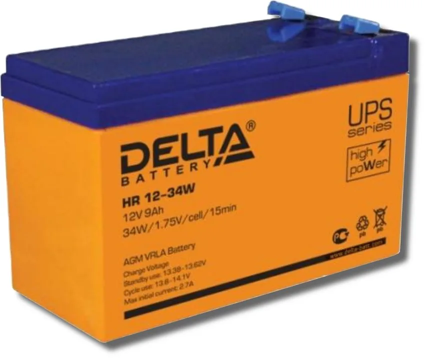 Delta HR 12-34 W. Аккумулятор герметичный свинцово-кислотный