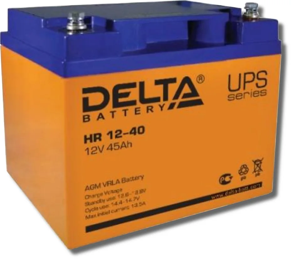 Delta HR 12-40. Аккумулятор герметичный свинцово-кислотный