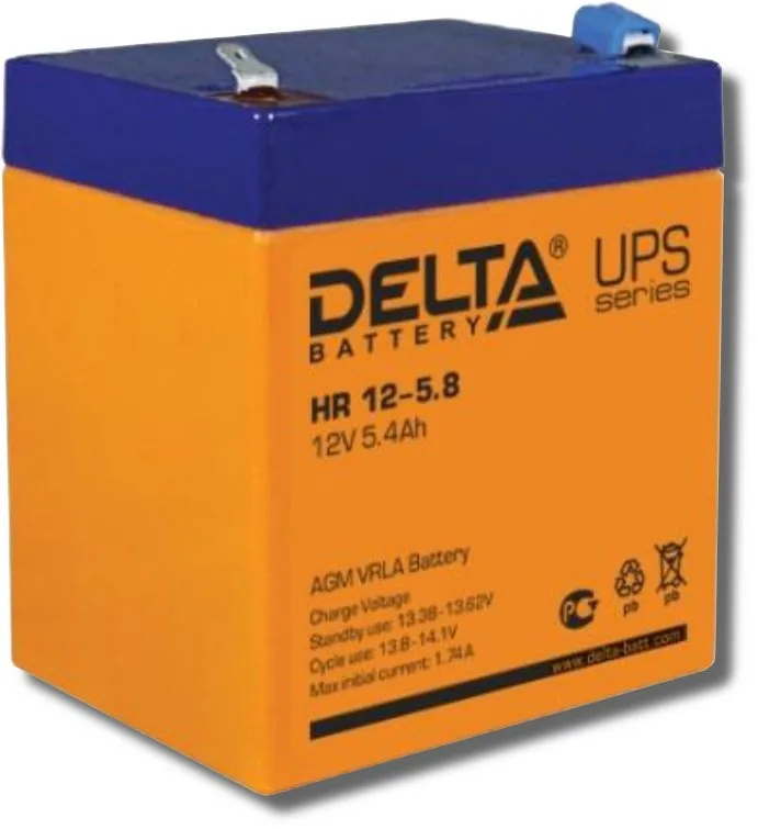 Delta HR 12-5.8. Аккумулятор герметичный свинцово-кислотный