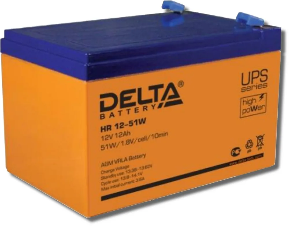 Delta HR 12-51 W. Аккумулятор герметичный свинцово-кислотный