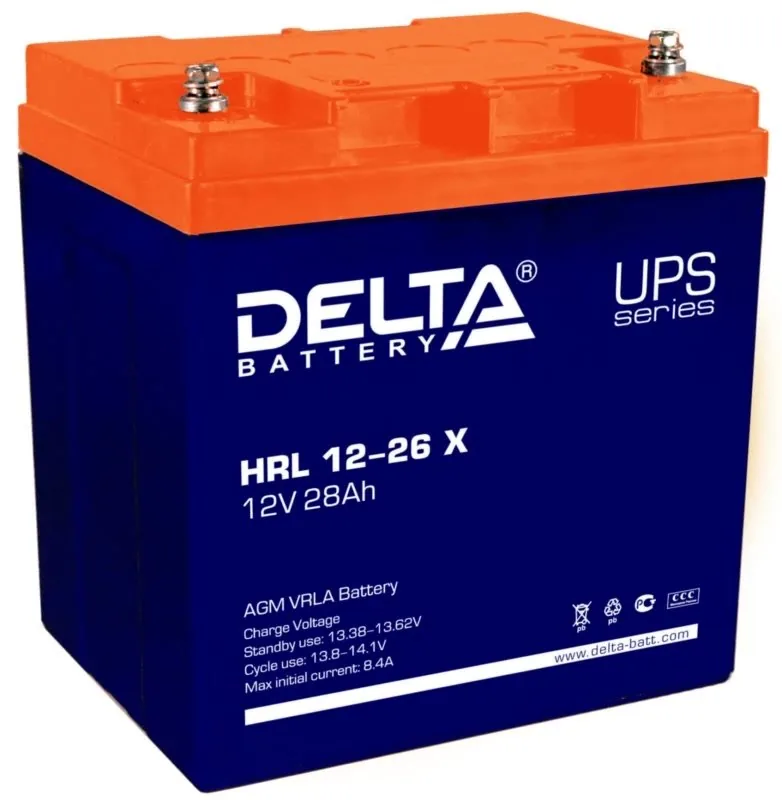 Delta HRL 12-26 X. Аккумулятор герметичный свинцово-кислотный