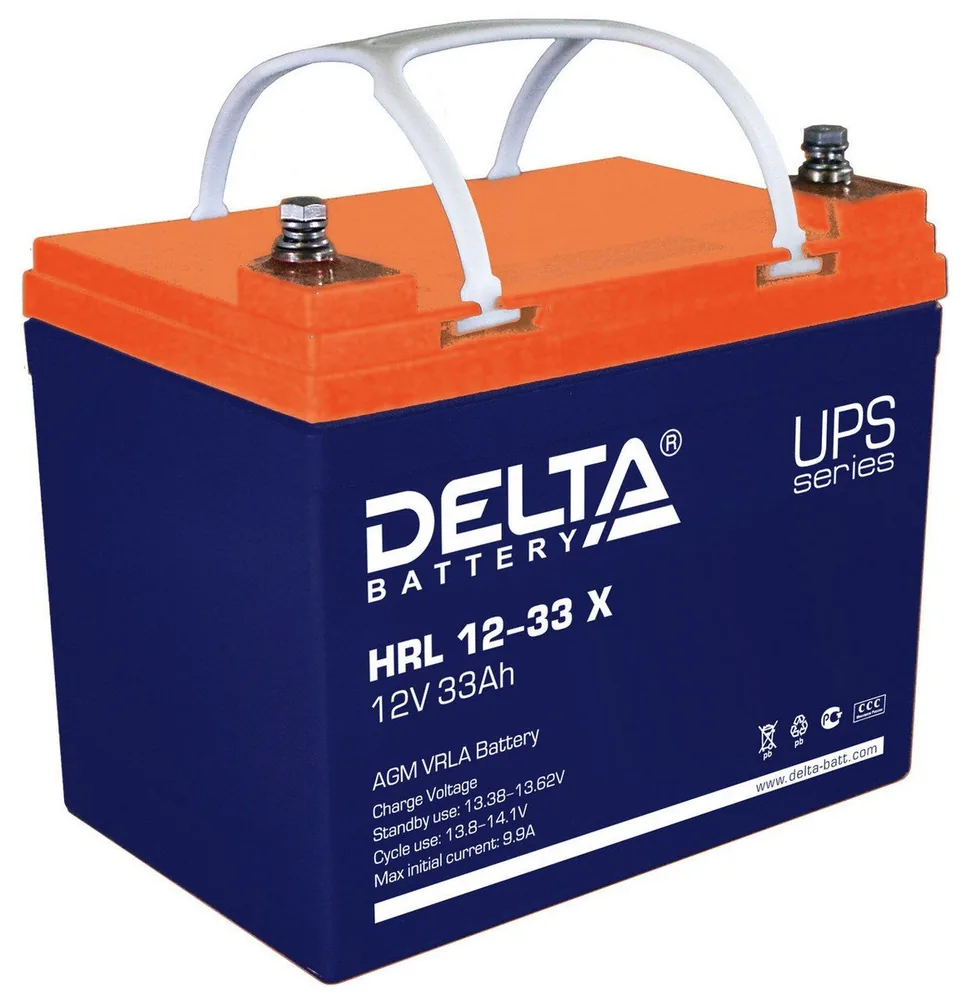 Delta HRL 12-33 X. Аккумулятор герметичный свинцово-кислотный