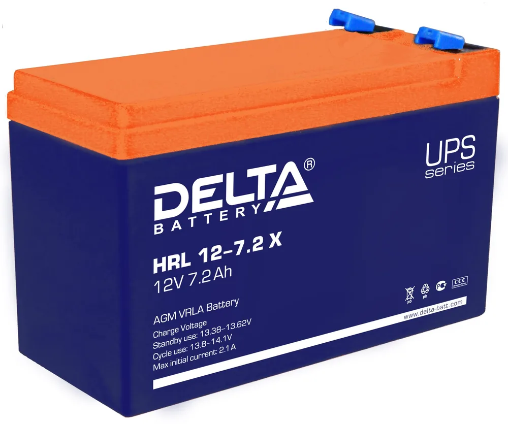 Delta HRL 12-7.2 X. Аккумулятор герметичный свинцово-кислотный