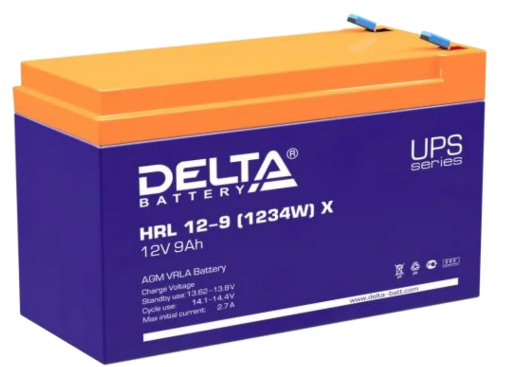 Delta HRL 12-9 X (1234W). Аккумулятор герметичный свинцово-кислотный
