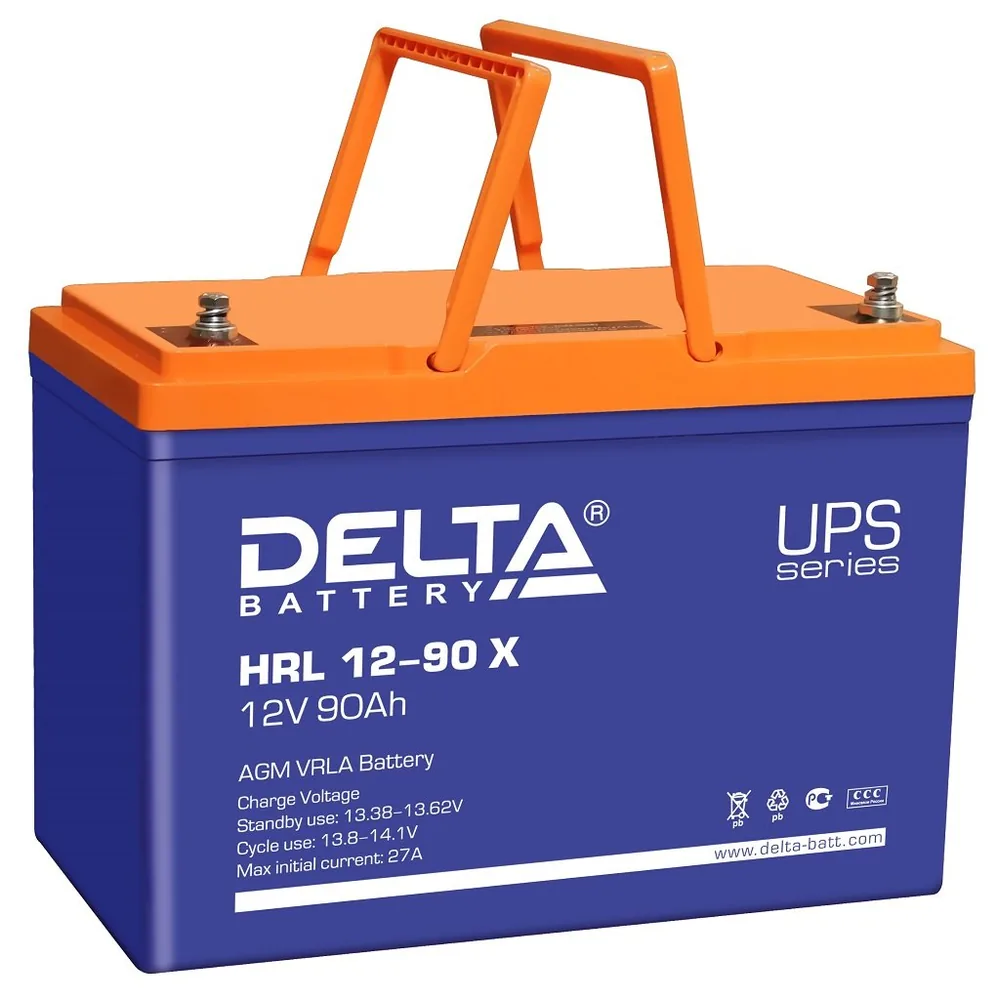 Delta HRL 12-90 X. Аккумулятор герметичный свинцово-кислотный