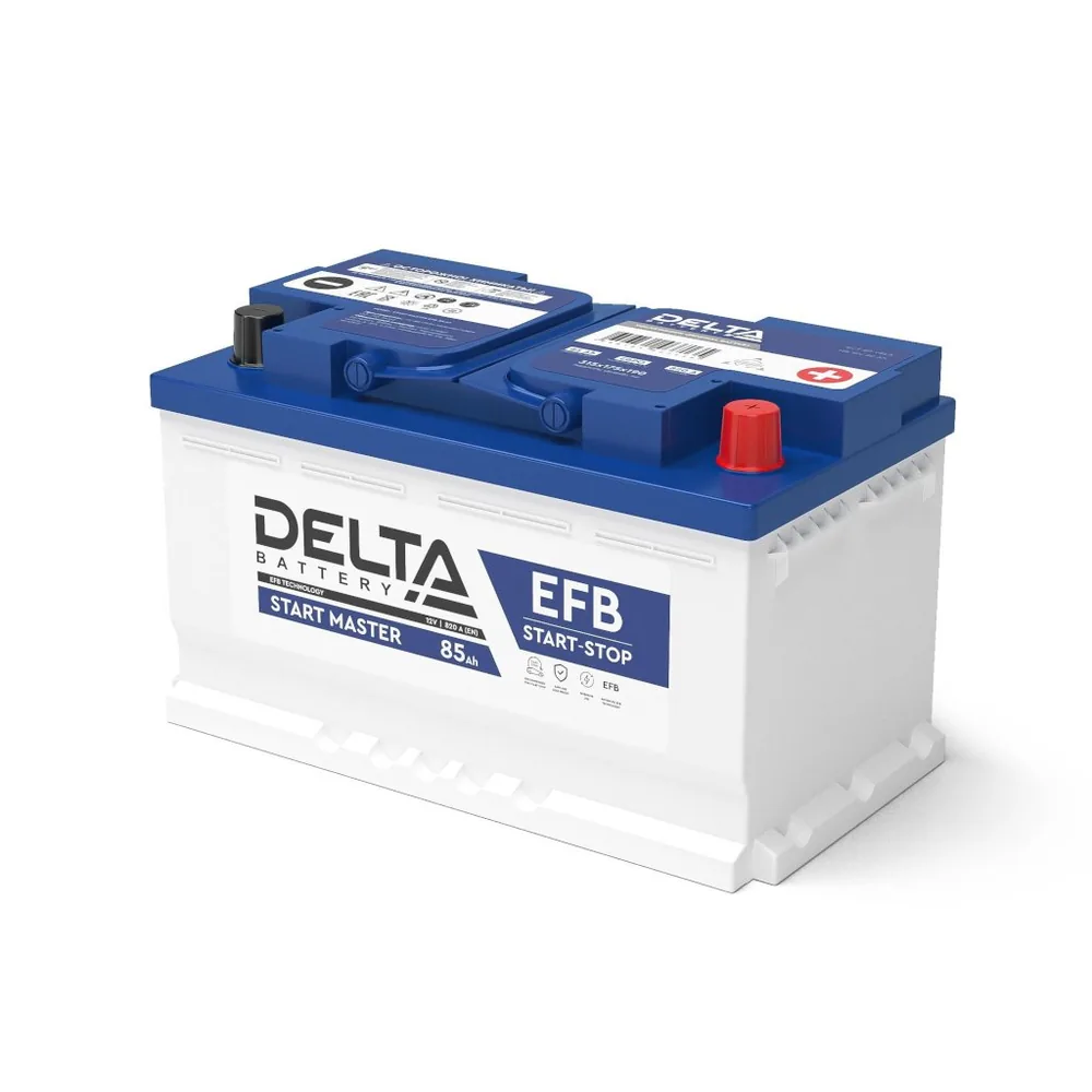 DELTA START MASTER 85 Ah EFB. Аккумулятор автомобильный герметичный свинцово-кислотный