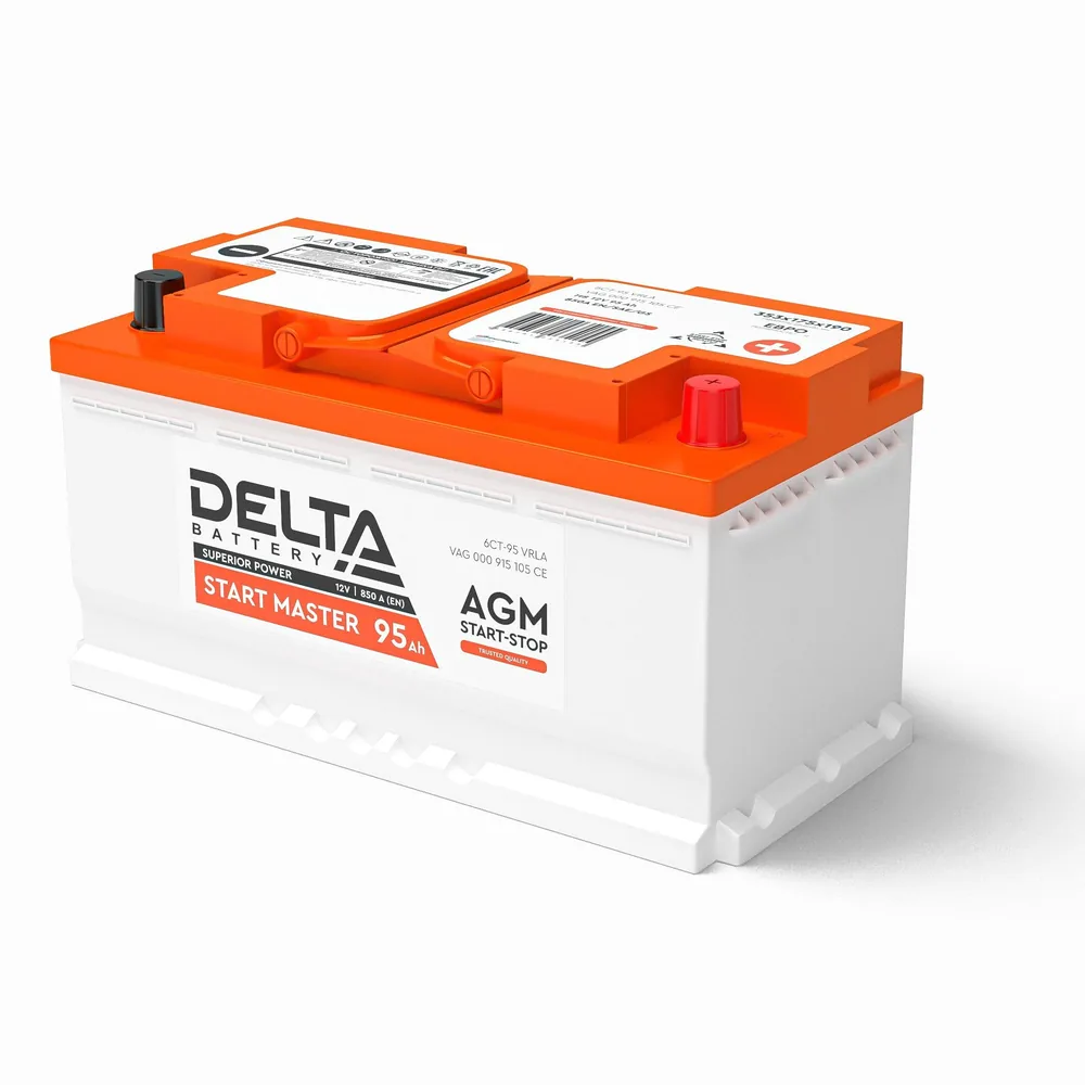 DELTA START MASTER 95 Ah AGM. Аккумулятор автомобильный герметичный свинцово-кислотный