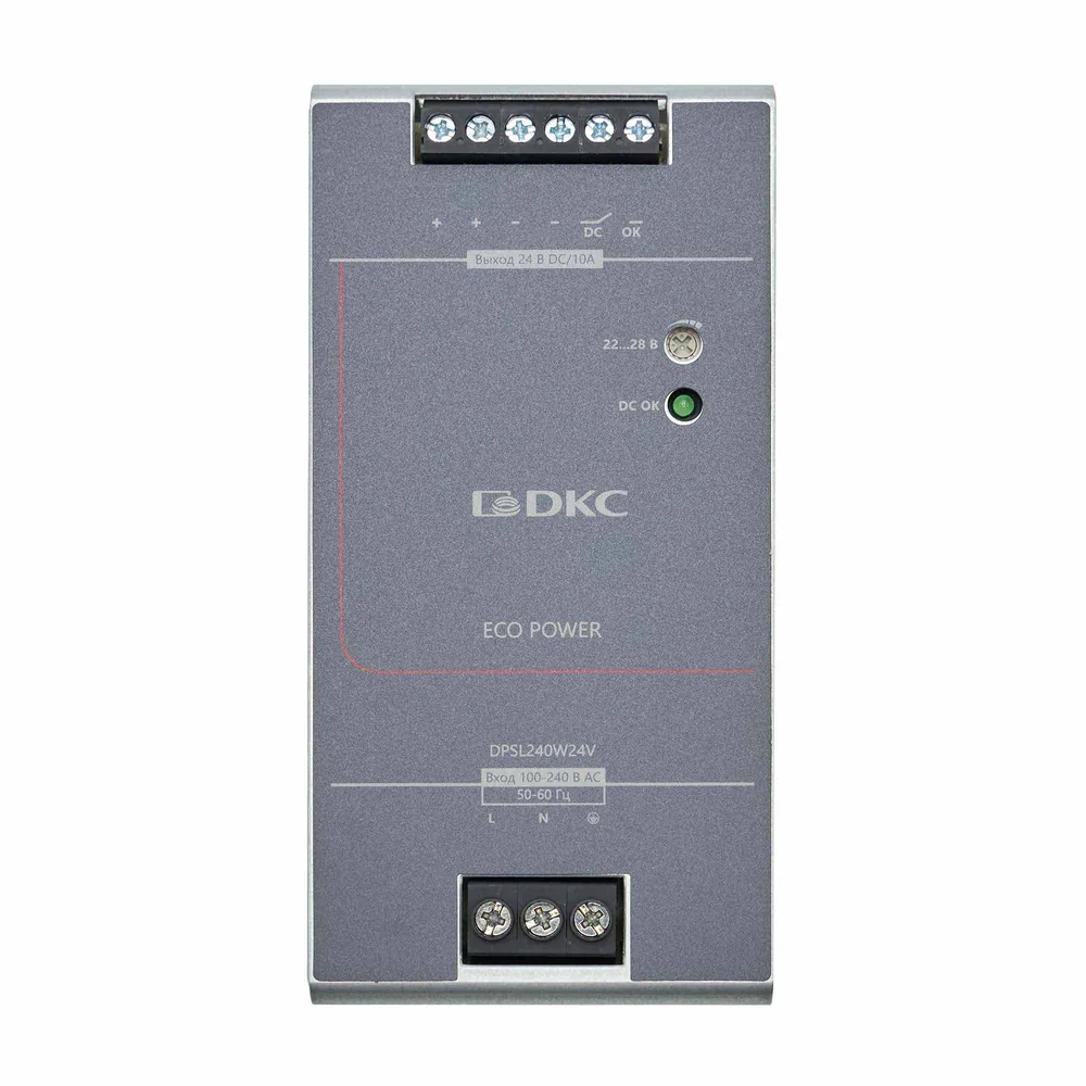 Источник питания однофазный, 240Вт, 10А, 24В (DPSL240W24V). Импульсный источник питания — фото 2 из 5