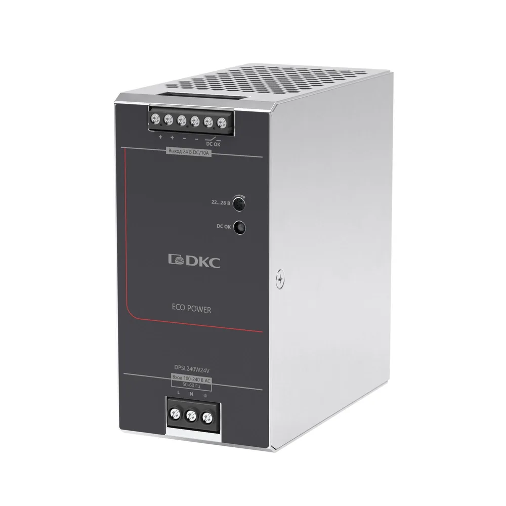 Источник питания однофазный, 240Вт, 10А, 24В (DPSL240W24V). Импульсный источник питания — фото 1 из 5