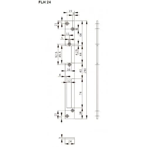 FLH24. Запорная планка длинная