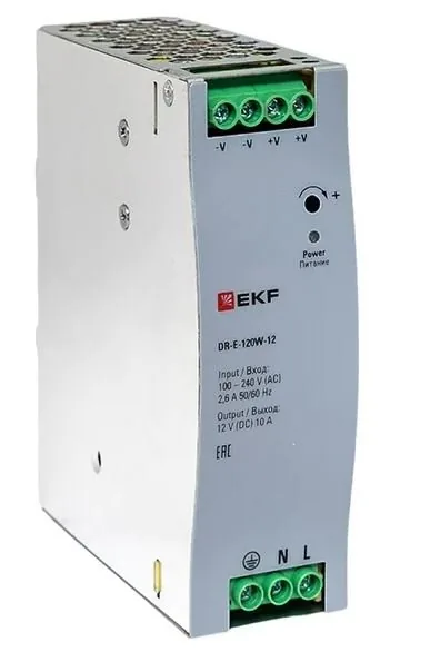 DR-E-120W-12. Блок питания на дин рейку 120Вт — фото 1 из 3