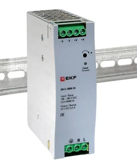 DR-E-150W-24. Блок питания на дин рейку 150Вт — фото 3 из 3