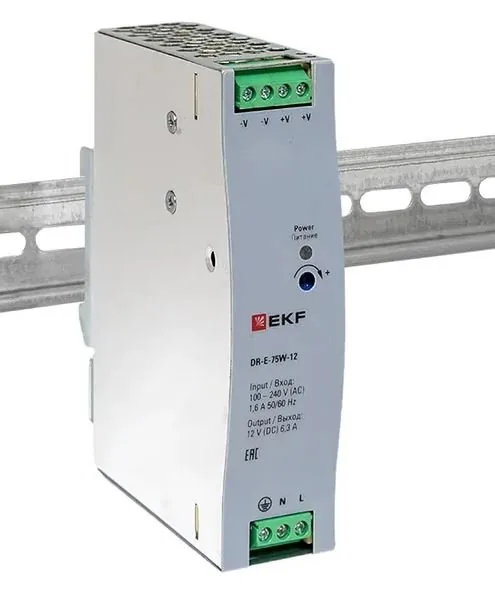 DR-E-75W-12. Блок питания на дин рейку 75Вт — фото 3 из 3